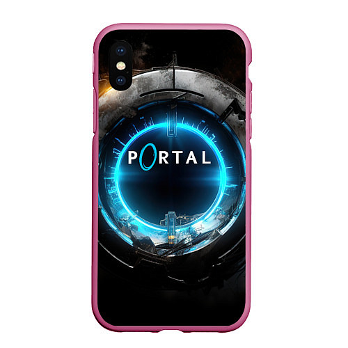 Чехол iPhone XS Max матовый Portal логотип игры / 3D-Малиновый – фото 1