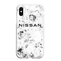 Чехол iPhone XS Max матовый Nissan dirty ice, цвет: 3D-белый