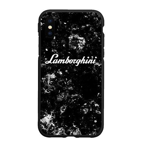 Чехол iPhone XS Max матовый Lamborghini black ice / 3D-Черный – фото 1