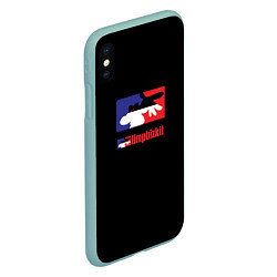 Чехол iPhone XS Max матовый Limp Bizkit logo brend, цвет: 3D-мятный — фото 2