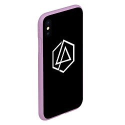 Чехол iPhone XS Max матовый Linkin park logo white, цвет: 3D-сиреневый — фото 2