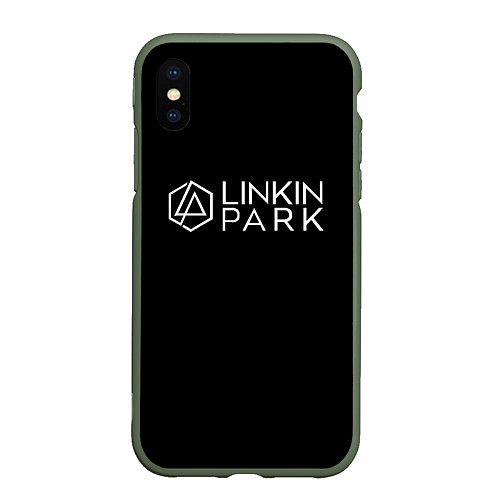 Чехол iPhone XS Max матовый Linkin parrk logo chester / 3D-Темно-зеленый – фото 1