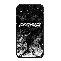 Чехол iPhone XS Max матовый CreepyPasta black graphite