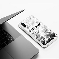 Чехол iPhone XS Max матовый West Ham white graphite, цвет: 3D-белый — фото 2