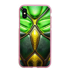 Чехол iPhone XS Max матовый Зеленый текстурный костюм из кожи, цвет: 3D-розовый