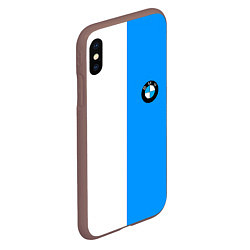 Чехол iPhone XS Max матовый BMW sport blue white, цвет: 3D-коричневый — фото 2