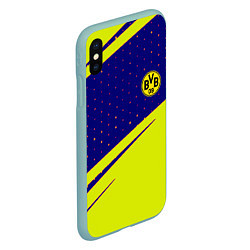 Чехол iPhone XS Max матовый Borussia logo geometry, цвет: 3D-мятный — фото 2