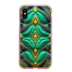 Чехол iPhone XS Max матовый Объемная футуристичная текстура из кожи, цвет: 3D-баблгам