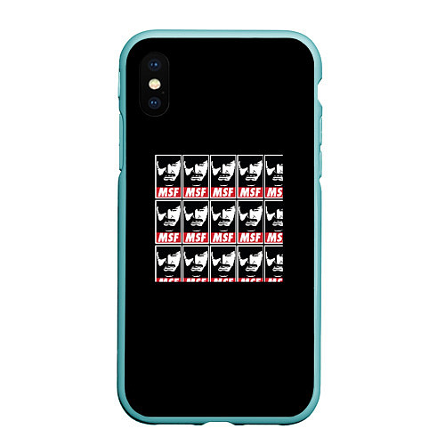 Чехол iPhone XS Max матовый Metal gear logo snake / 3D-Мятный – фото 1