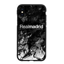 Чехол iPhone XS Max матовый Real Madrid black graphite
