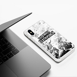 Чехол iPhone XS Max матовый Five Finger Death Punch white graphite, цвет: 3D-белый — фото 2