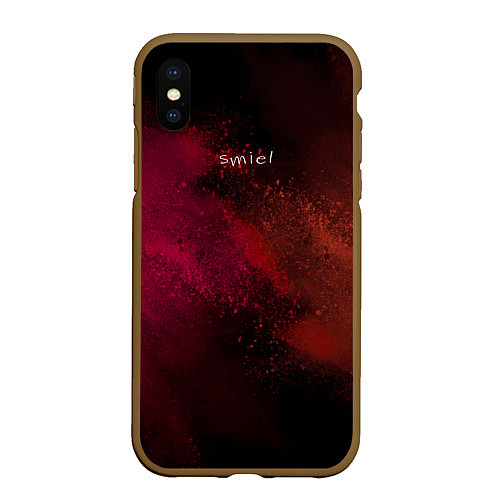 Чехол iPhone XS Max матовый Smile and colors / 3D-Коричневый – фото 1