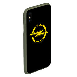 Чехол iPhone XS Max матовый Opel yellow, цвет: 3D-темно-зеленый — фото 2