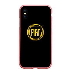 Чехол iPhone XS Max матовый FIAT logo yelow