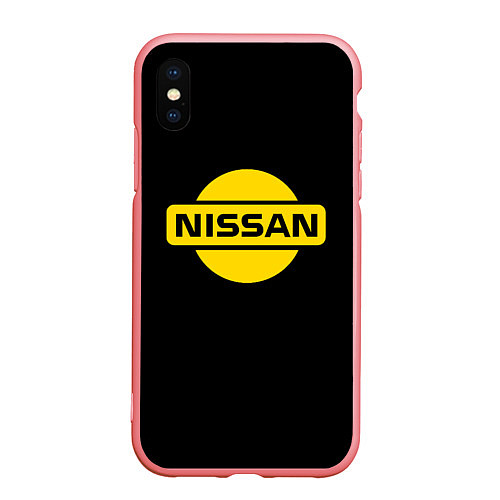 Чехол iPhone XS Max матовый Nissan yellow logo / 3D-Баблгам – фото 1