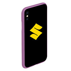 Чехол iPhone XS Max матовый Suzuki logo yellow, цвет: 3D-фиолетовый — фото 2