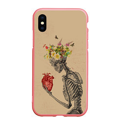 Чехол iPhone XS Max матовый Bone and heart