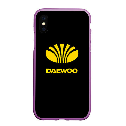 Чехол iPhone XS Max матовый Daewoo logo yellow / 3D-Фиолетовый – фото 1