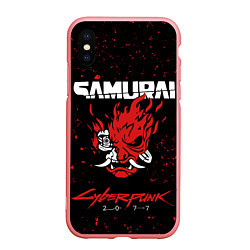 Чехол iPhone XS Max матовый Cyberpunk 2077 Samurai lego