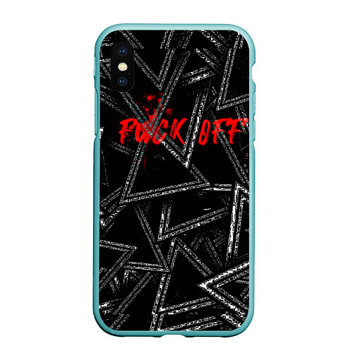 Чехол iPhone XS Max матовый F*ck off / 3D-Мятный – фото 1