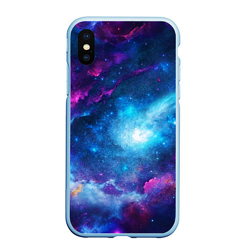 Чехол iPhone XS Max матовый Комета / 3D-Голубой – фото 1