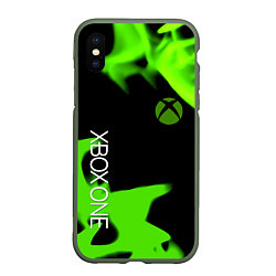 Чехол iPhone XS Max матовый Xbox one green flame