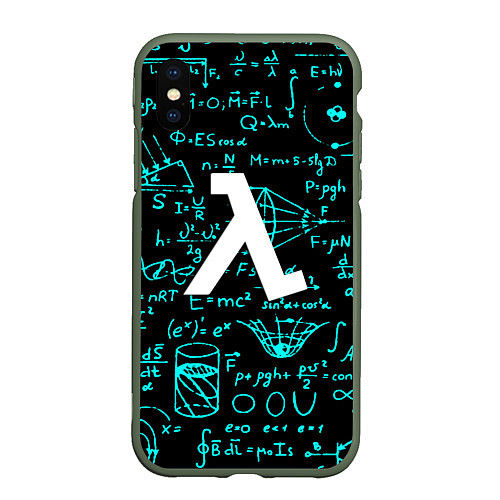 Чехол iPhone XS Max матовый Half life matematic freeman / 3D-Темно-зеленый – фото 1