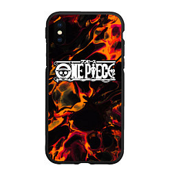 Чехол iPhone XS Max матовый One Piece red lava, цвет: 3D-черный