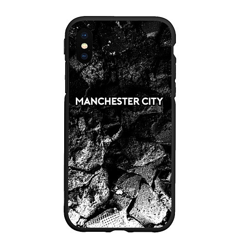 Чехол iPhone XS Max матовый Manchester City black graphite / 3D-Черный – фото 1