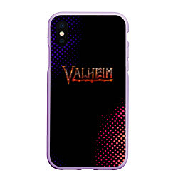 Чехол iPhone XS Max матовый Valheim logo pattern