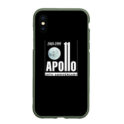 Чехол iPhone XS Max матовый Apollo space, цвет: 3D-темно-зеленый