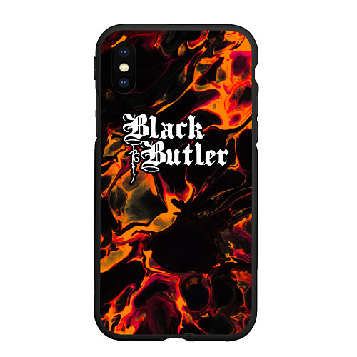 Чехол iPhone XS Max матовый Black Butler red lava / 3D-Черный – фото 1