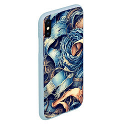 Чехол iPhone XS Max матовый Джинсовая рванина - модный тренд, цвет: 3D-голубой — фото 2