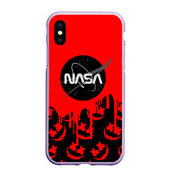 Чехол iPhone XS Max матовый Marshmello x Nasa red