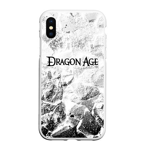 Чехол iPhone XS Max матовый Dragon Age white graphite / 3D-Белый – фото 1