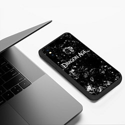 Чехол iPhone XS Max матовый Dragon Age black ice, цвет: 3D-черный — фото 2