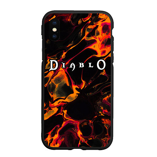 Чехол iPhone XS Max матовый Diablo red lava / 3D-Черный – фото 1