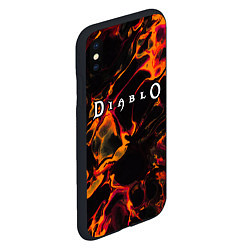 Чехол iPhone XS Max матовый Diablo red lava, цвет: 3D-черный — фото 2