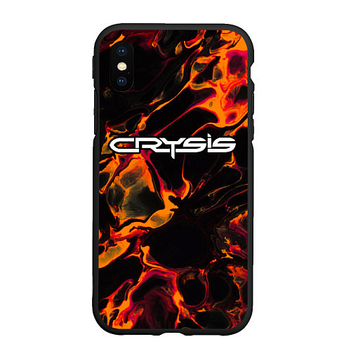Чехол iPhone XS Max матовый Crysis red lava / 3D-Черный – фото 1