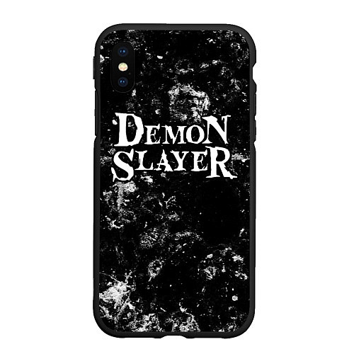 Чехол iPhone XS Max матовый Demon Slayer black ice / 3D-Черный – фото 1
