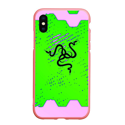 Чехол iPhone XS Max матовый Razer pattern geometry / 3D-Баблгам – фото 1