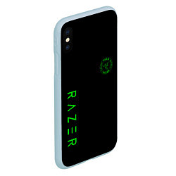 Чехол iPhone XS Max матовый Razer brend game, цвет: 3D-голубой — фото 2