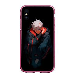 Чехол iPhone XS Max матовый Парень в темноте в стиле манга - manga dark