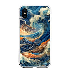 Чехол iPhone XS Max матовый Джинсовый шторм - нейросеть