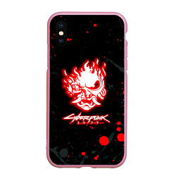 Чехол iPhone XS Max матовый Samurai flame logo