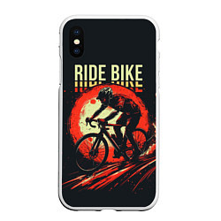 Чехол iPhone XS Max матовый Ride bike, цвет: 3D-белый