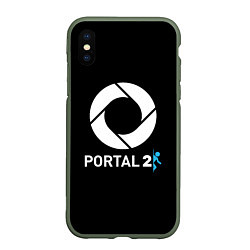 Чехол iPhone XS Max матовый Portal2 logo game