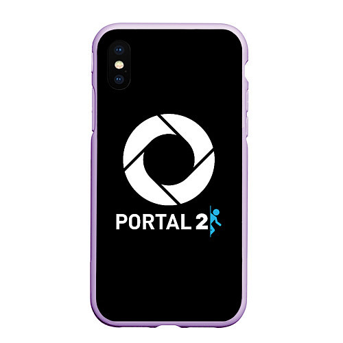 Чехол iPhone XS Max матовый Portal2 logo game / 3D-Сиреневый – фото 1