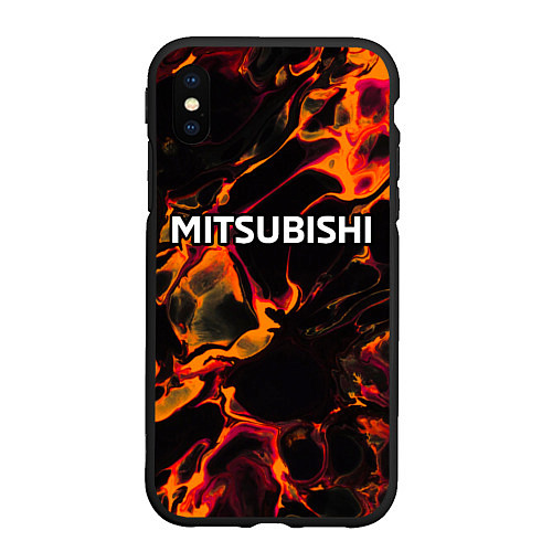 Чехол iPhone XS Max матовый Mitsubishi red lava / 3D-Черный – фото 1