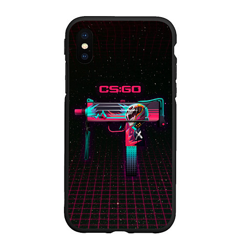 Чехол iPhone XS Max матовый MAC-10 Neon Rider - CS:GO / 3D-Черный – фото 1